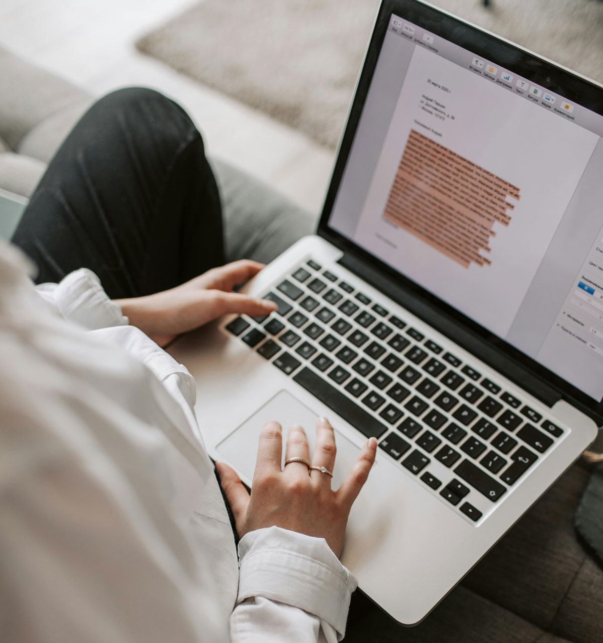 a person using a laptop