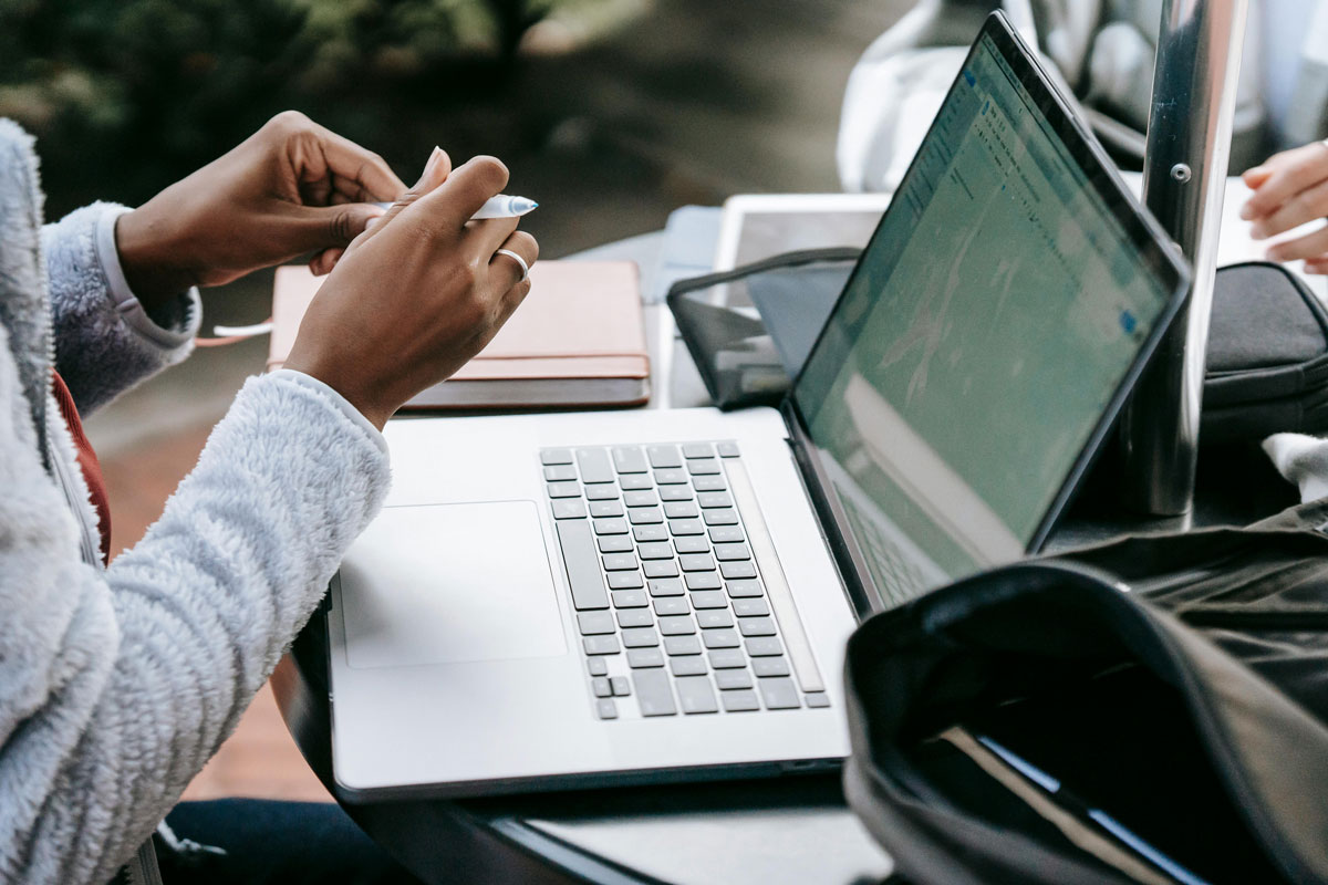 a person using a laptop