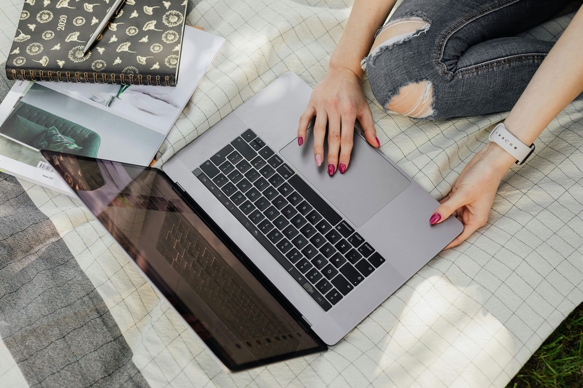 a person using a laptop